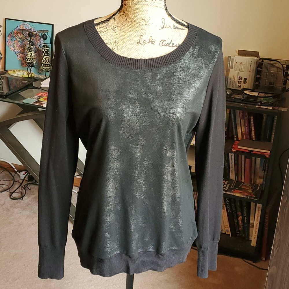 Express black faux suede sweater size Large